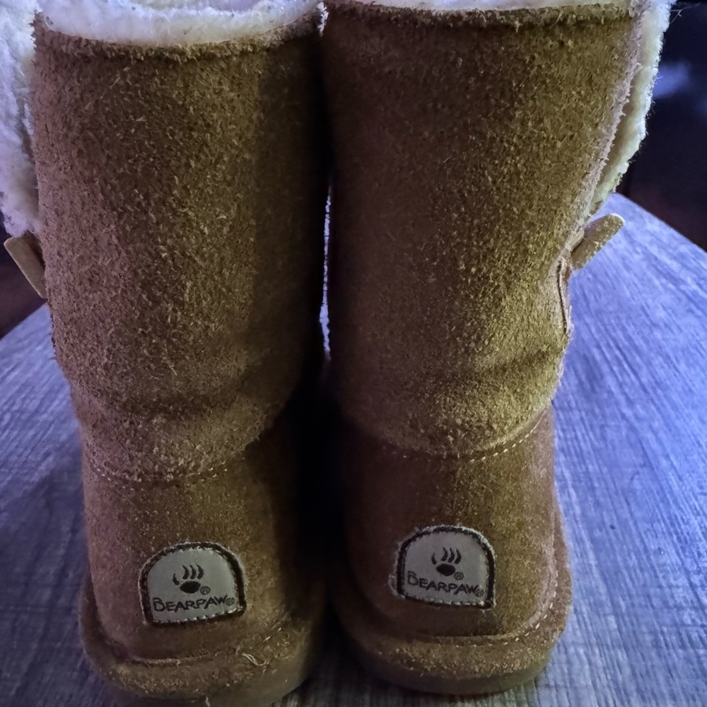 BearPaw Kids Brown Boots with Cream Lining